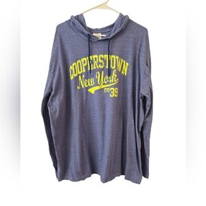 PRAIRIE MOUNTAIN COOPERSTOWN , NY LONG SLEEVE T-SHIRT HOODIE. SIZE  2XL.